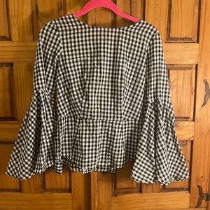 Black and white plaid top